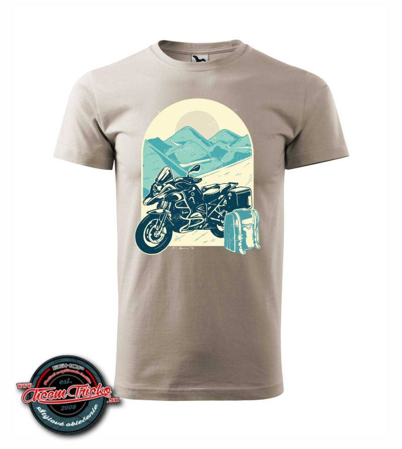 Tričko Motorcycle Adventure, S, khaki