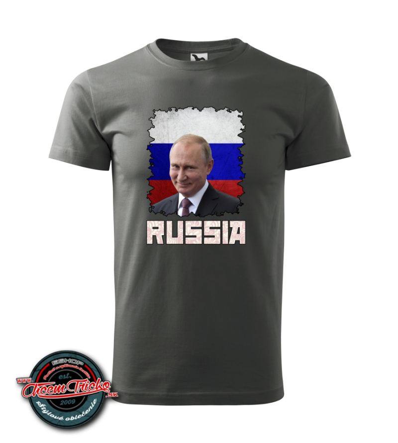 Tričko s potlačou Putin Russia, XL, bridlica