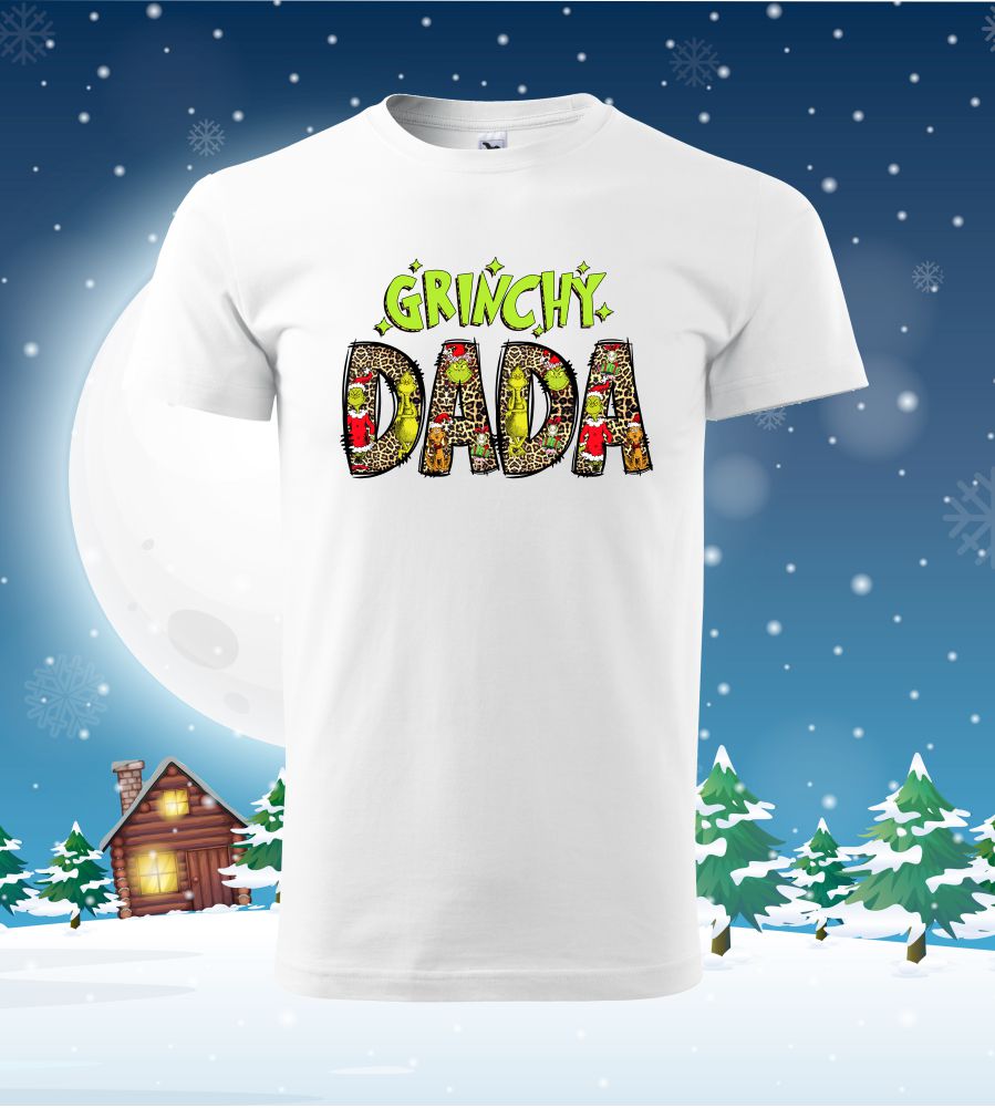 Pánske vianočné tričko Grinchy Dada