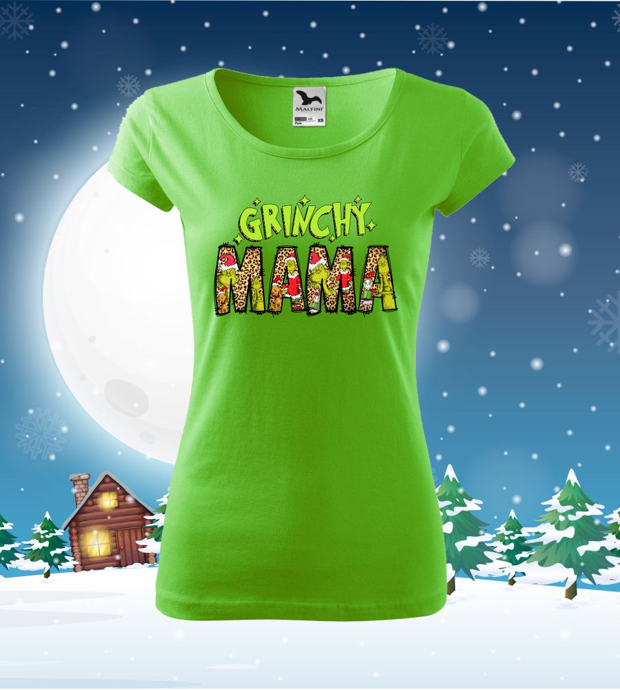 Dámske vianočné tričko Grinchy Mama