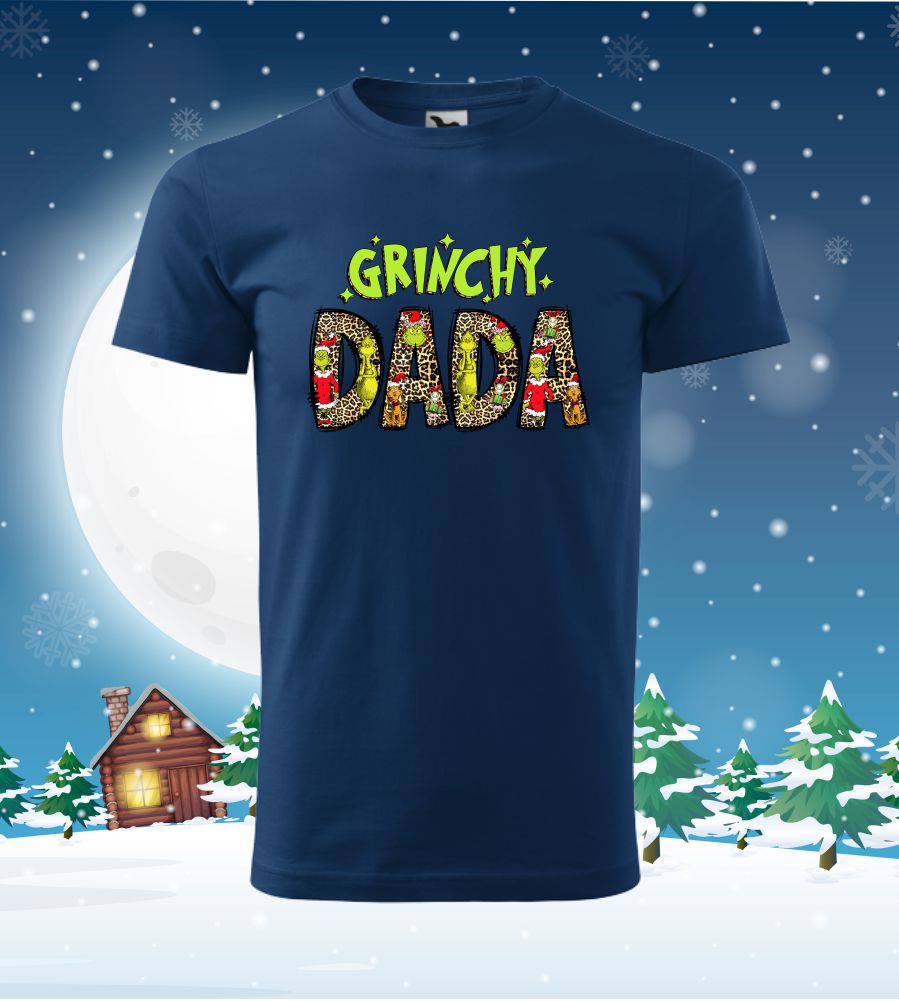 Pánske vianočné tričko Grinchy Dada